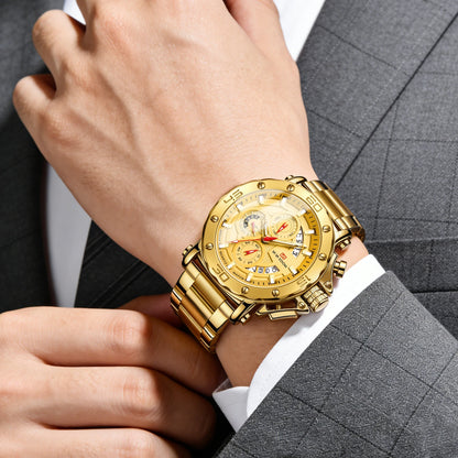 Montre chronographe VA VA VOOM pour homme, calendrier, lumineuse, étanche, montre de luxe en acier inoxydable à quartz.