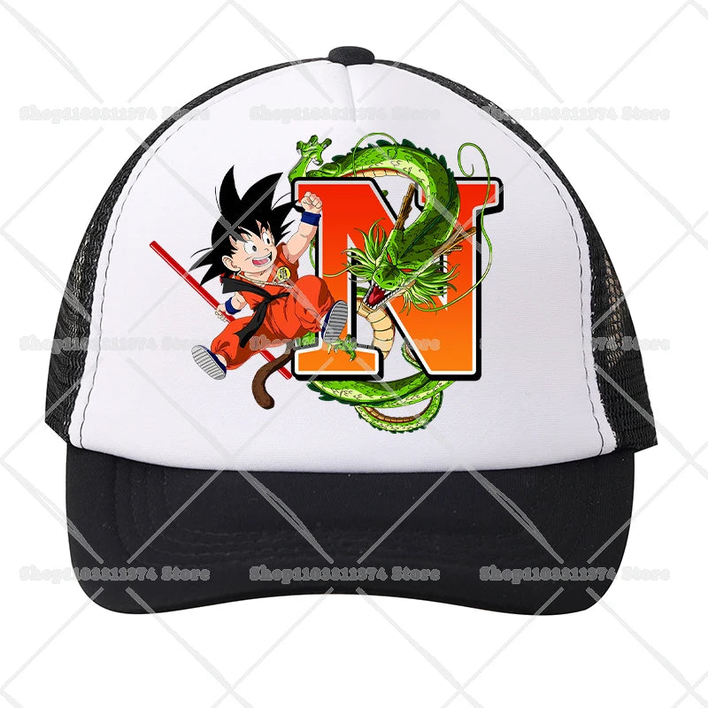 Dragons Ball Mesh Baseball Caps Cartoon Son Goku Letter Adult Kids Sports Hats Anime Summer Outdoor Sunshade Peaked Cap Gift New