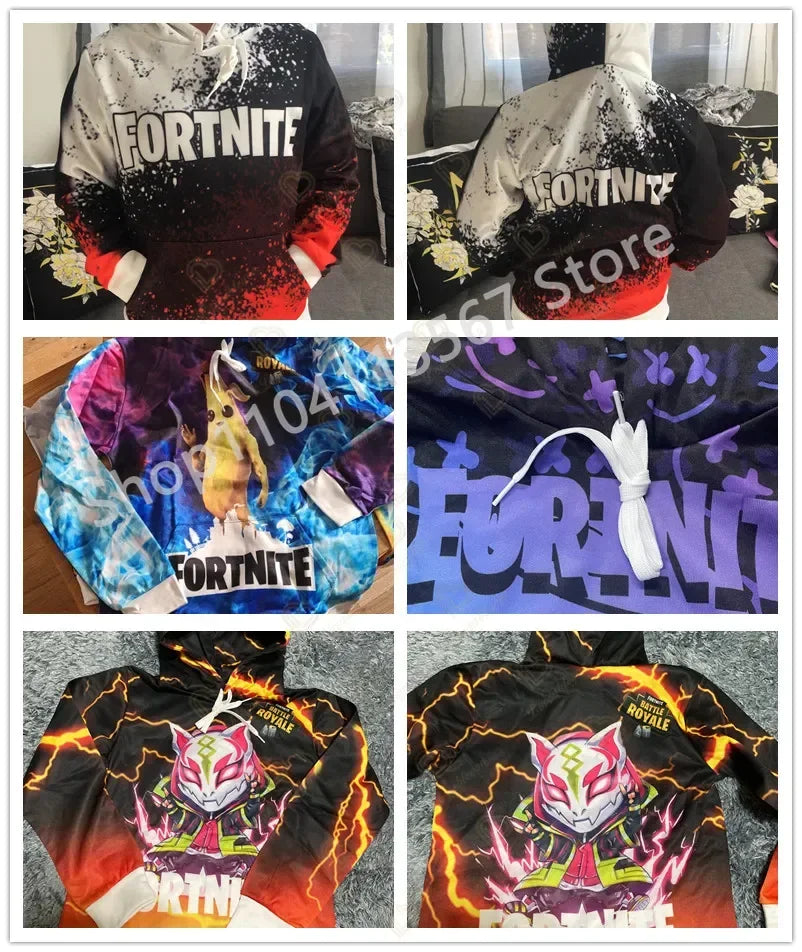 Llama Battle Royale F-Fortnited Hoodies 3D Printed Men Women Children Sweatshirts Boy Girl Kids Streetwear Pullover Green Tops