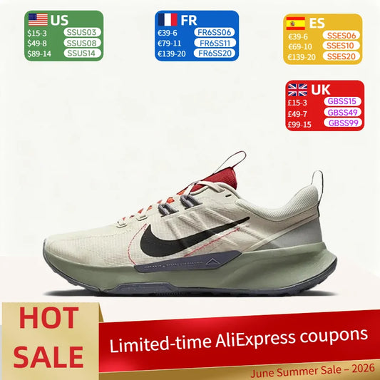 Nike Juniper Trail 2: Stilizirane, udobne, podstavljene i otporne na klizanje tenisice za trail trčanje za muškarce – siva/zelena DM0822-102