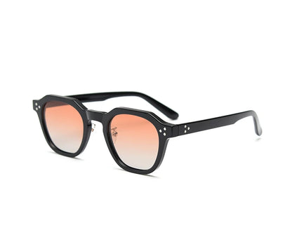 Peekaboo korean style retro sun glasses for women TR90 frame polygon polarized sunglasses uv400 male green brown 2023 summer