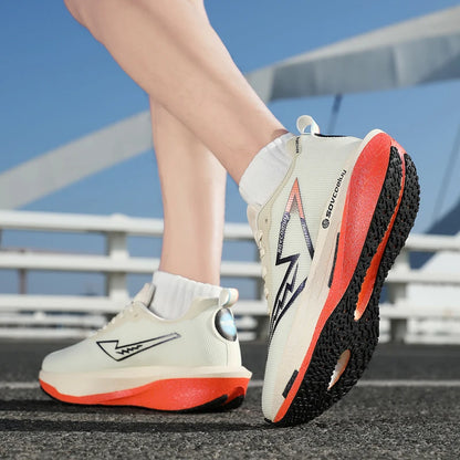 Sapatilhas de corrida com placa de carbono, especialidade maratona, para homem e mulher, desportivas, respiráveis, leves, confortáveis, atléticas e antiderrapantes