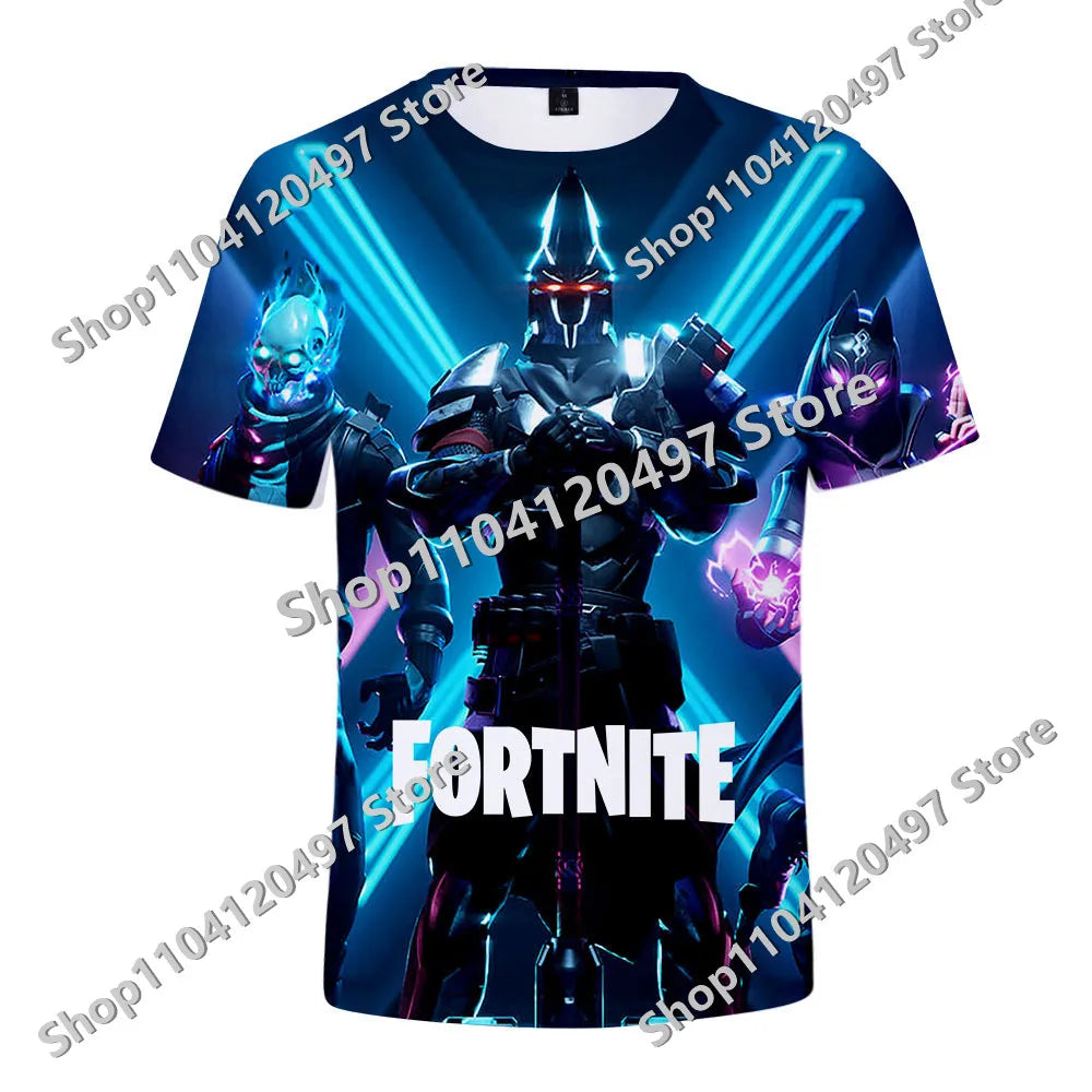 Japán anime Fortnite nyári póló férfiaknak és nőknek, Battle Royale, rövid ujjú, hétköznapi, kényelmes, laza Harajuku streetwear