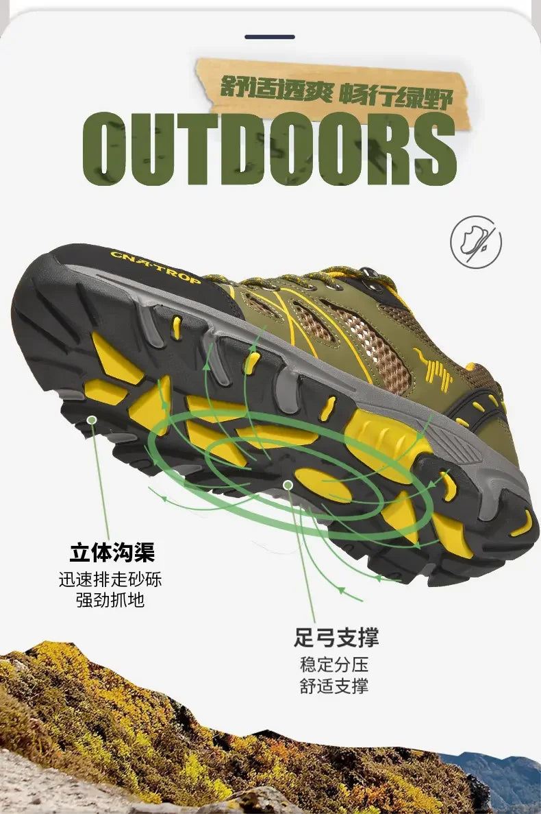 Men's Hiking Shoes Breathable Mesh Sports Single Shoes Summer Outdoor Wear-resistant  Hiking and Hunting Tactical Sports Shoes