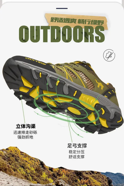 Men's Hiking Shoes Breathable Mesh Sports Single Shoes Summer Outdoor Wear-resistant  Hiking and Hunting Tactical Sports Shoes