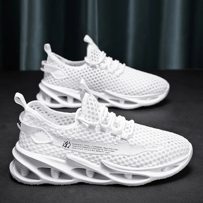 2025 New Summer Sneakers Men Mesh Breathable Running Tennis Shoes Outdoor Sports Tenis Masculino White Casual Walking Shoes size
