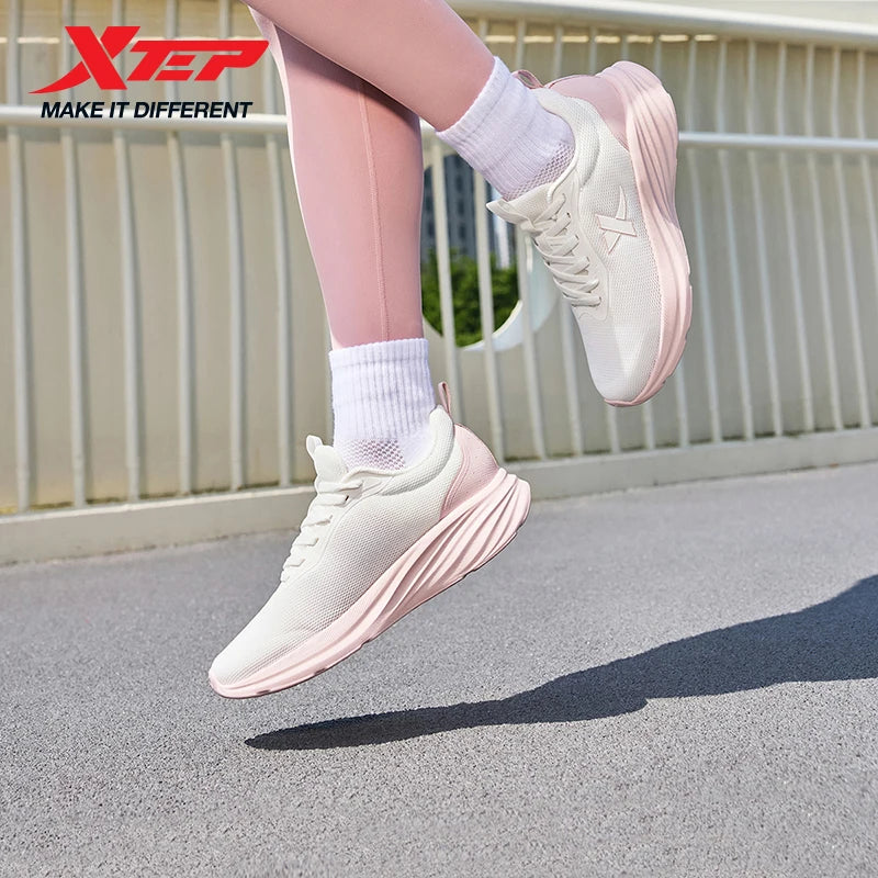 Xtep Women's Running Shoes 2025 Summer New Durability Lightweight Casual Shock-absorbing Breathable Mesh Sneakers 875418110054