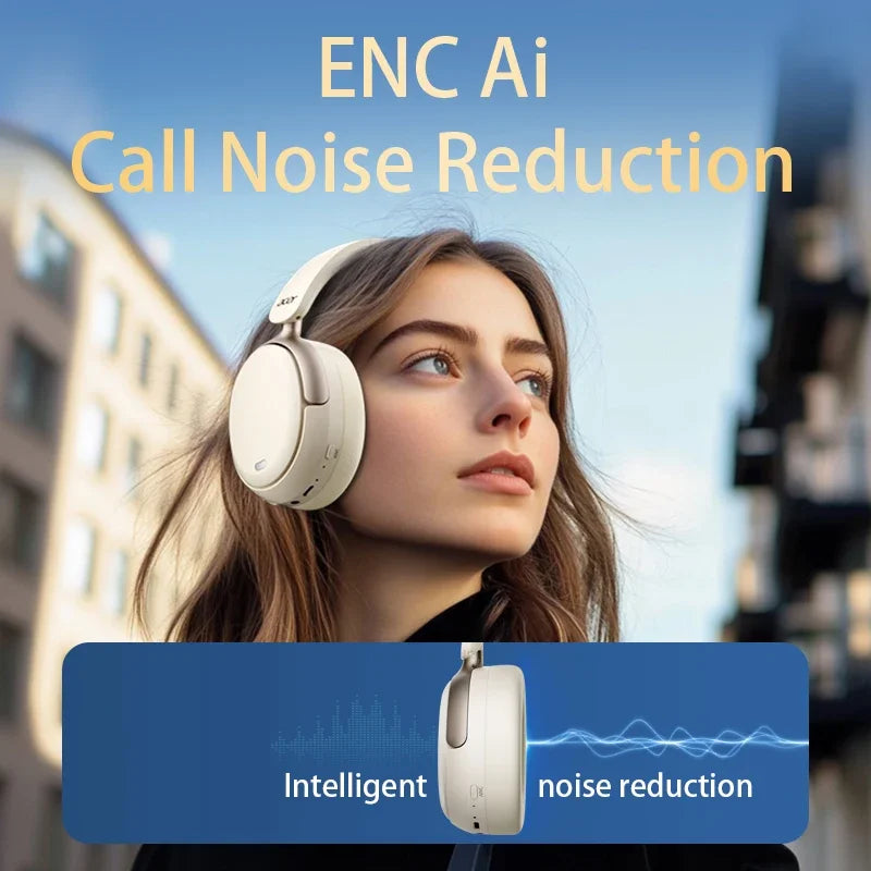 Acer ANC FIHI casque Bluetooth 5.4 48dB suppression du bruit hi-res Audio spatial écouteur avec LDAC sur l'oreille casque sans fil