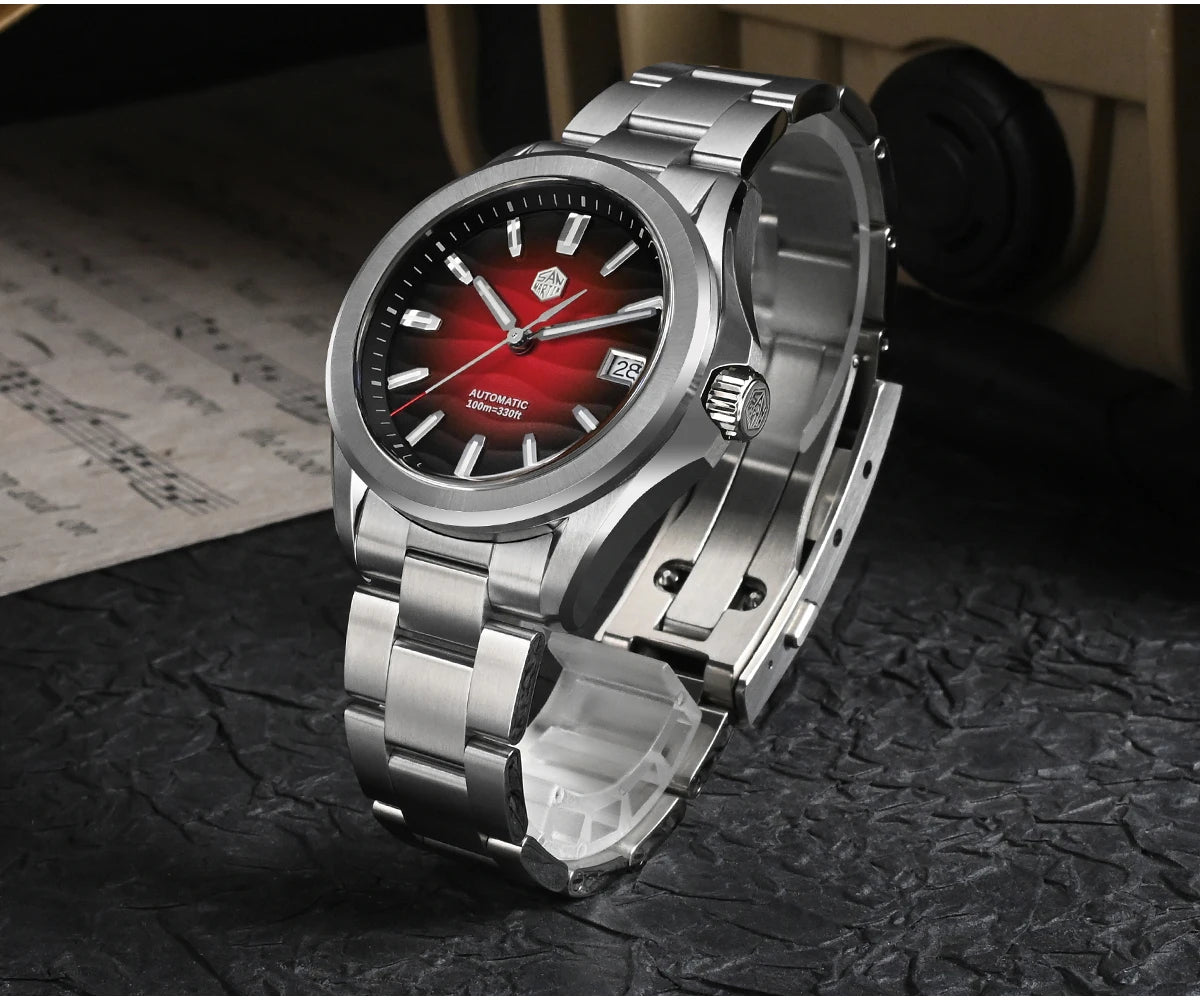 San Martin New Gada Watch 39mm Desert Texture Men Dress Watch NH35 Automatic Mechanical Sapphire Waterproof 100m Luminous SN0129