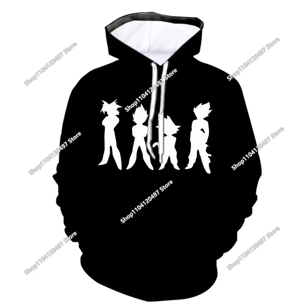 Sweatshirt com capuz Dragon Ball para rapazes e raparigas, novo modelo de outono e inverno, criativo, largo e versátil