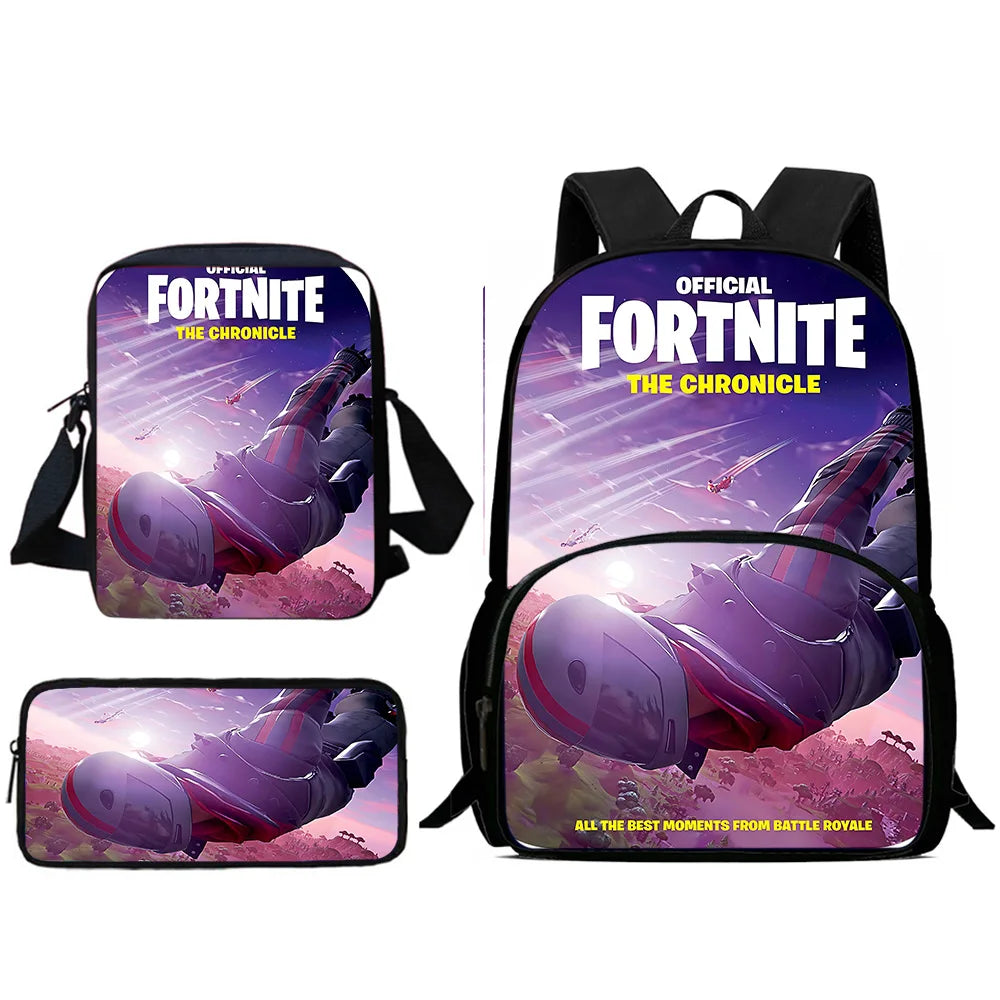 Hot Game Design Child Backpacks Shoulder Bag Pencil Case F-FortniteS Pupil Large Capacity School Bags for Boys Girls Best Gift
