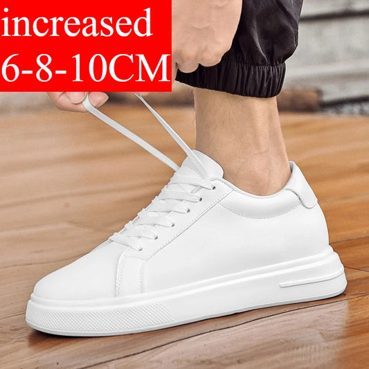 Męskie trampki, buty podwyższające, wkładki zwiększające wzrost o 6–10 cm, buty na wysokim obcasie, skórzane buty sportowe, obuwie męskie