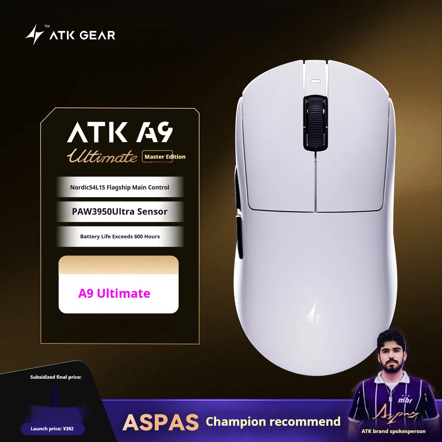 Безжична геймърска мишка ATK A9 Plus A9/A9 SE/A9 Pro Tri Mode 8K, лека A9 Ultimate E-sports, PC подарък, персонализирана