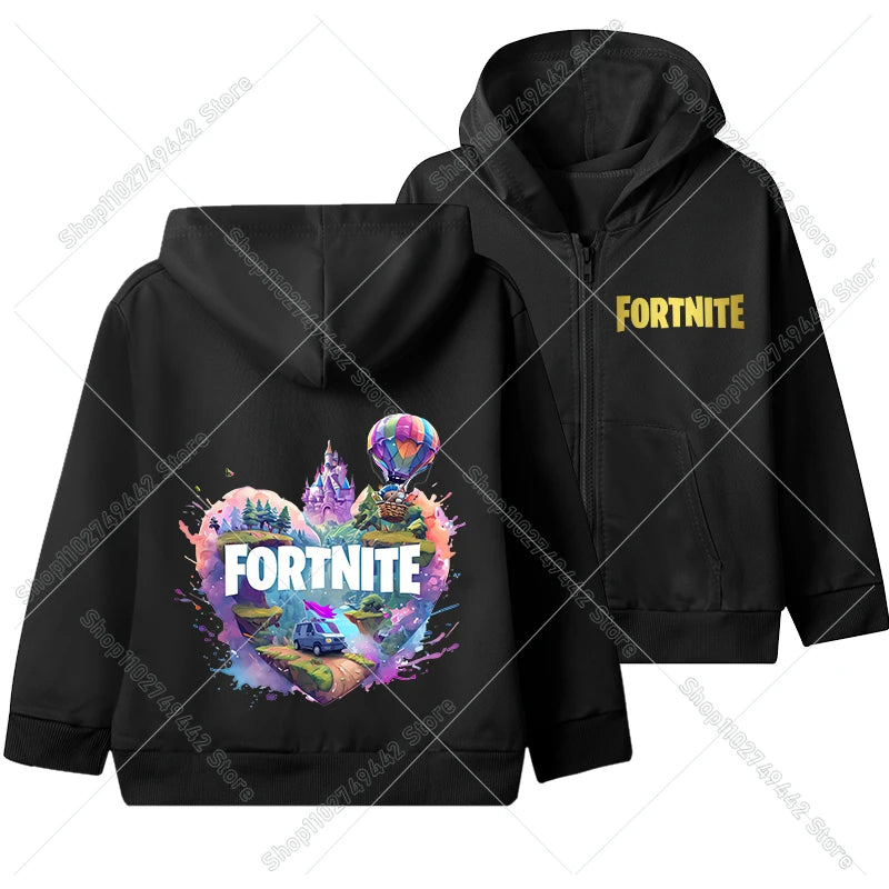 Hot Game Fortnites Zipper Hoodies Kids Hooded Jacket Children Thin Sweatshirt Autumn Long Sleeve Boy Clothing  Casual Hood Coat
