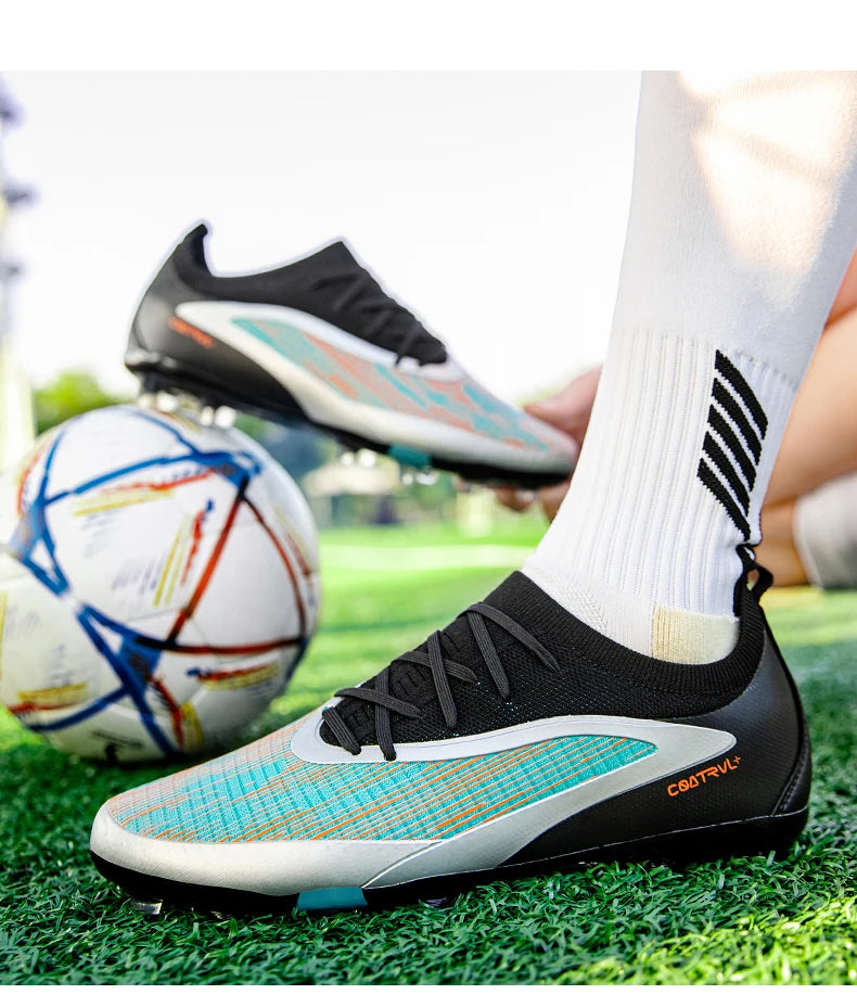 Men New TF Football Boots Sneakers Society Field Resistant Adult Breathable Male Soccer Shoes Training Top Quality Studded