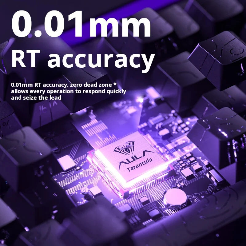 Tastiera meccanica gaming AULA HERO 68 HE con asse magnetico RT, cablata, illuminazione RGB, polling rate 8K e incisione laterale
