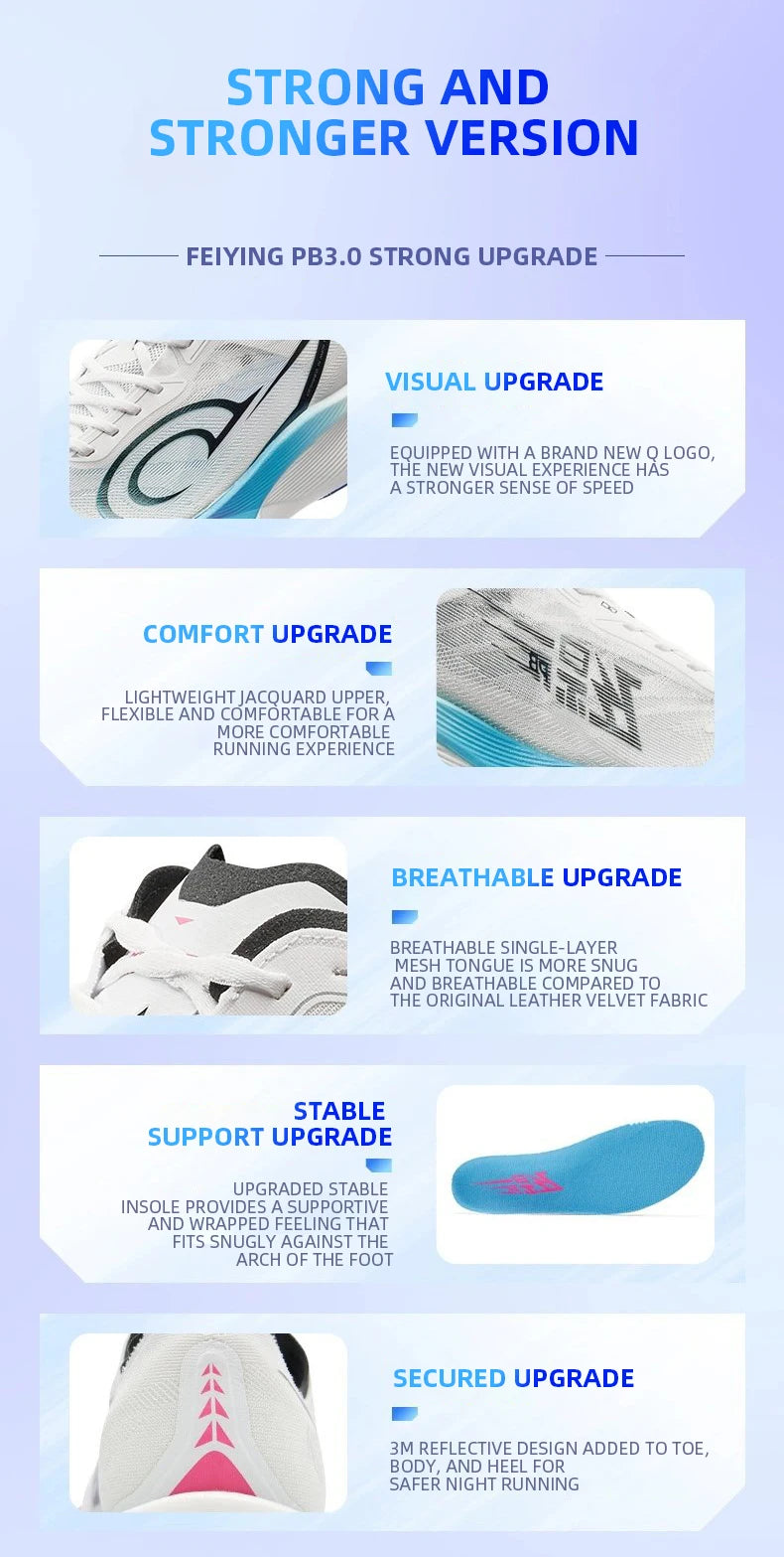 QIAODAN Feiying PB3 Enhanced Edition Professional Marathon Carbon Board futócipő férfi sportcipő QDB023251299T