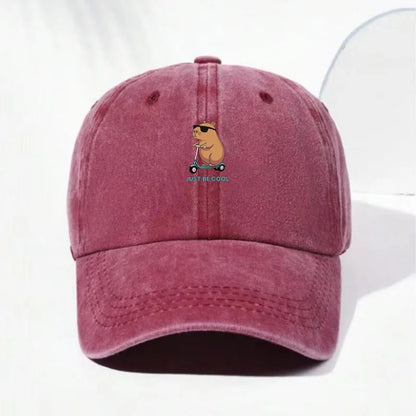Capybara Cartoon Washed Cotton Baseball Cap For Men Women Embroidery Unisex Soft Hats Vintage Funny Animal Hat Cute Fashion Caps