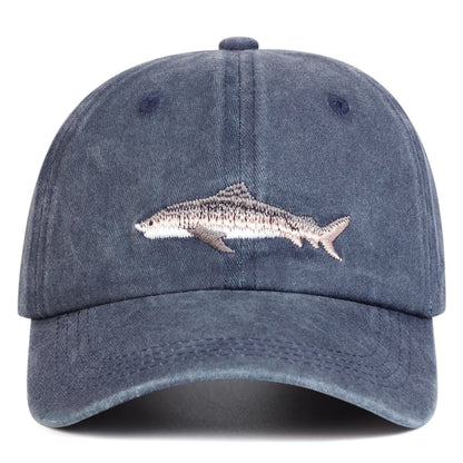 Unisex Shark Embroidery Wash Baseball Caps Spring and Autumn Outdoor Adjustable Casual Hats Sunscreen Hat Sports Cap