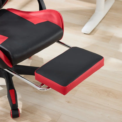 360° Ergonomic Gaming Chair Racing Style Leather Office Chair with Lumbar Support, Headrest, Footrest, Swivel Reclining Computer Gaming Chair