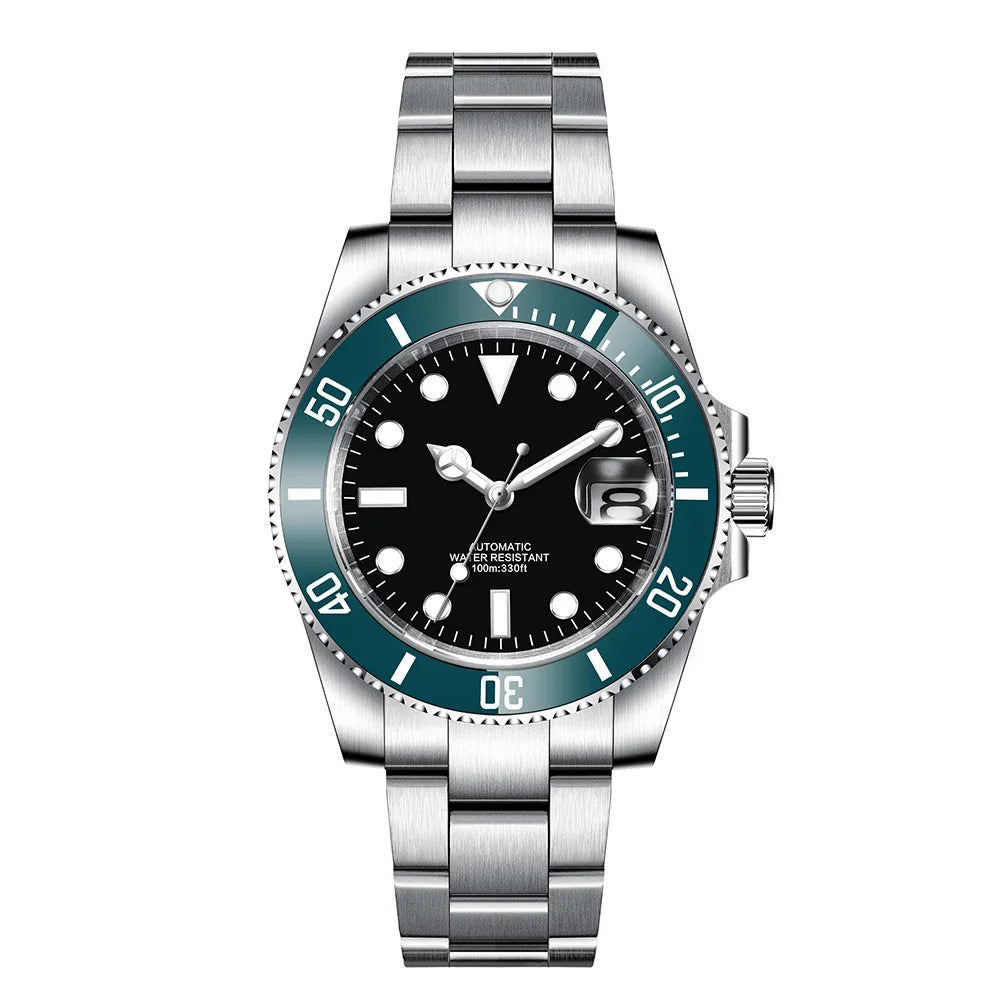 Customized Logo Reloj Men's Mechanical Automatic Wristwatch NH35 Movement 40mm Dial 100M Waterproof Sapphire Glass DIY Corgeut