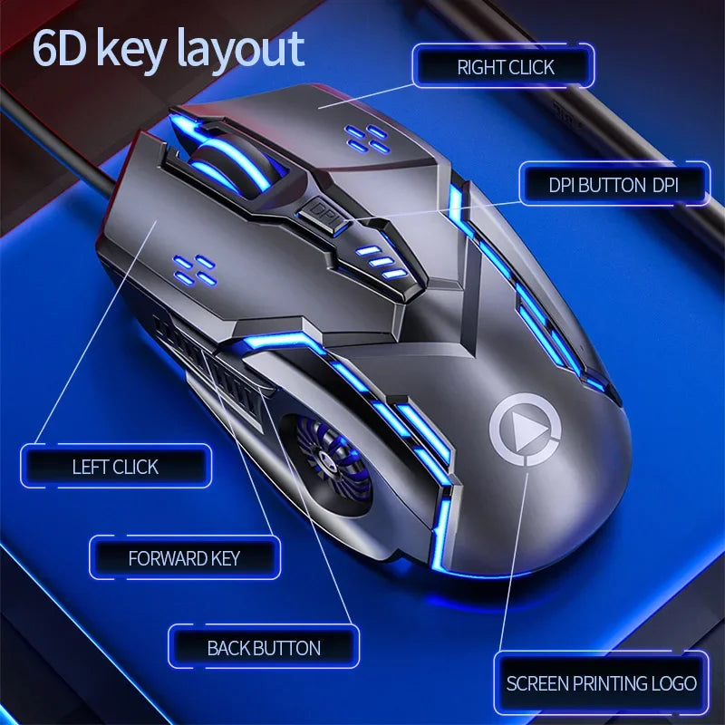 G5 Wired Gaming Mouse with RGB Backlight, High Sensitivity 6-Button Programmable Gaming Mouse for PC, Laptop & Computer
