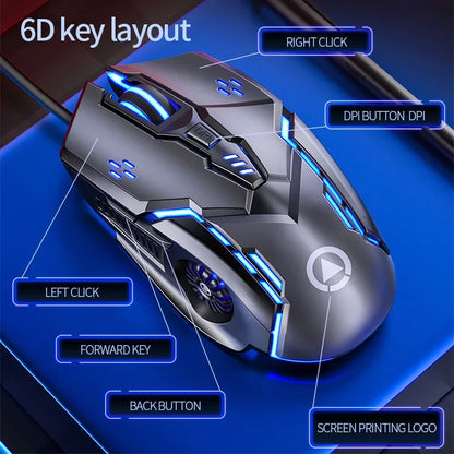 G5 Wired Gaming Mouse with RGB Backlight, High Sensitivity 6-Button Programmable Gaming Mouse for PC, Laptop & Computer