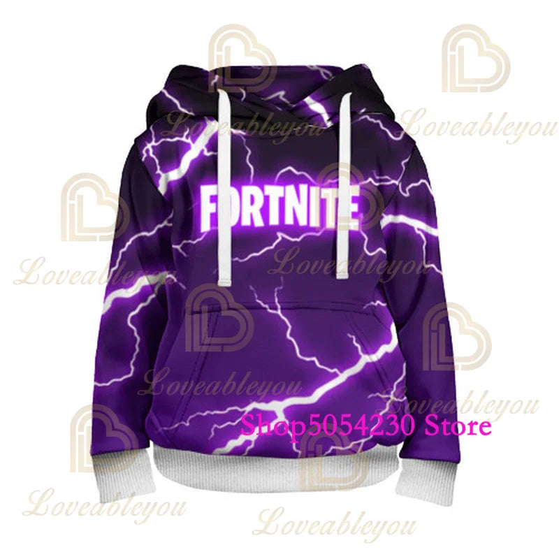 3D Printed Llama Fortnite Hoodie Battle Royale Cartoon Sweatshirts for Men And Women Game Hero Hooded Shirt for Teens