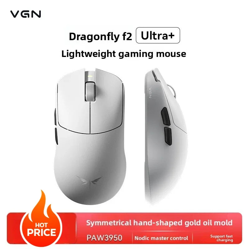Rato Gaming Esports VGN Dragonfly F2 ProMax/Ultra 42000DPI 0.125ms para CSGO, latência com/sem fios, Dual 8K, 3 modos, PAW3395/3950