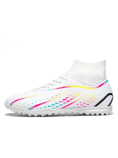 Chaussures de football TF professionnelles pour hommes, femmes et enfants, en PU + tissu respirant, semelle en caoutchouc résistante à l'usure