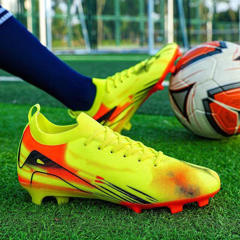 Chaussures de Football professionnelles à fond FG pour hommes, chaussures d'entraînement confortables et durables pour adultes, chaussures de Football à lacets pour adolescents