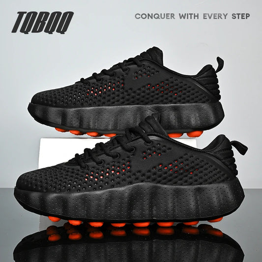 Baskets décontractées et confortables pour homme, dotées d'une technologie de massage par détection de la pression du pied ; chaussures de sport légères et respirantes pour femme, destinées à l'entraînement