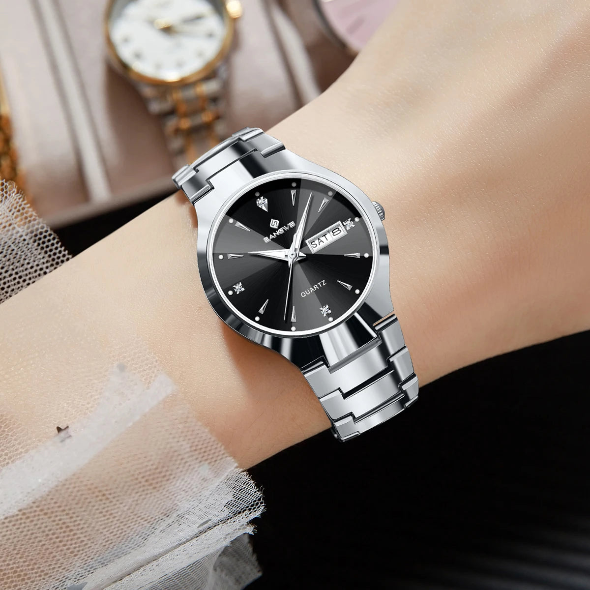 BANGWEI 2026 NEW Women's Watch Fashion Waterproof Luminous Elegant Weekly Calendar Exquisite women's quartz wrist watch reloj
