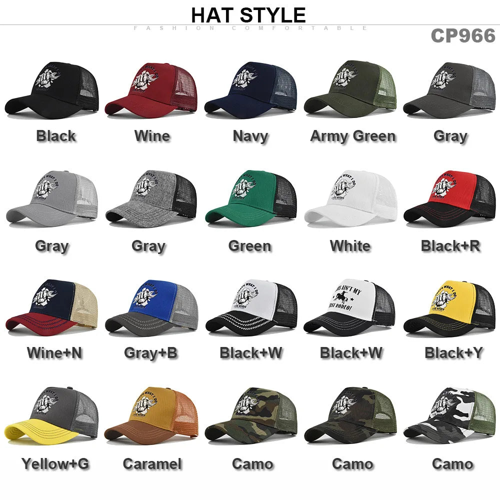 New Fashion Spring Summer Printed Mesh Breathable Baseball Cap Gorras Personality LOGO for Men WomenCouples Visor Hat Casquette