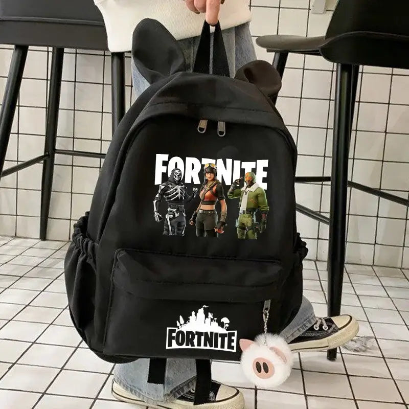 New Fortnite Cartoon Backpack Boy Girl Casual Schoolbag Large Capacity Student Bag Rabbit Ears Travel Backpack Stationary Gift