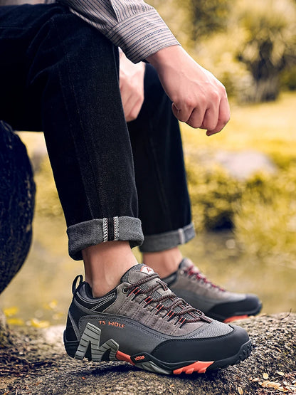 Scarpe da trekking per appassionati di attività all’aria aperta - Scarpe da trekking impermeabili da uomo - Scarponi da montagna - Scarpe tattiche da caccia nel bosco in vera pelle