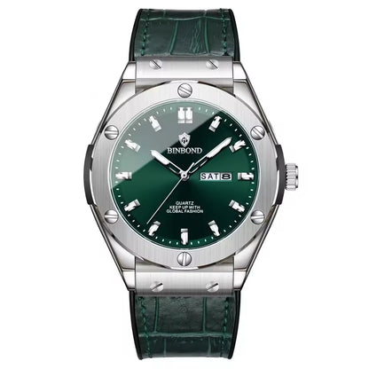 Relógio para homem, estilo casual, bracelete em pele, modelo automático ou de quartzo, acessório de luxo, ideia ideal para presente, relógio de pulso na moda.