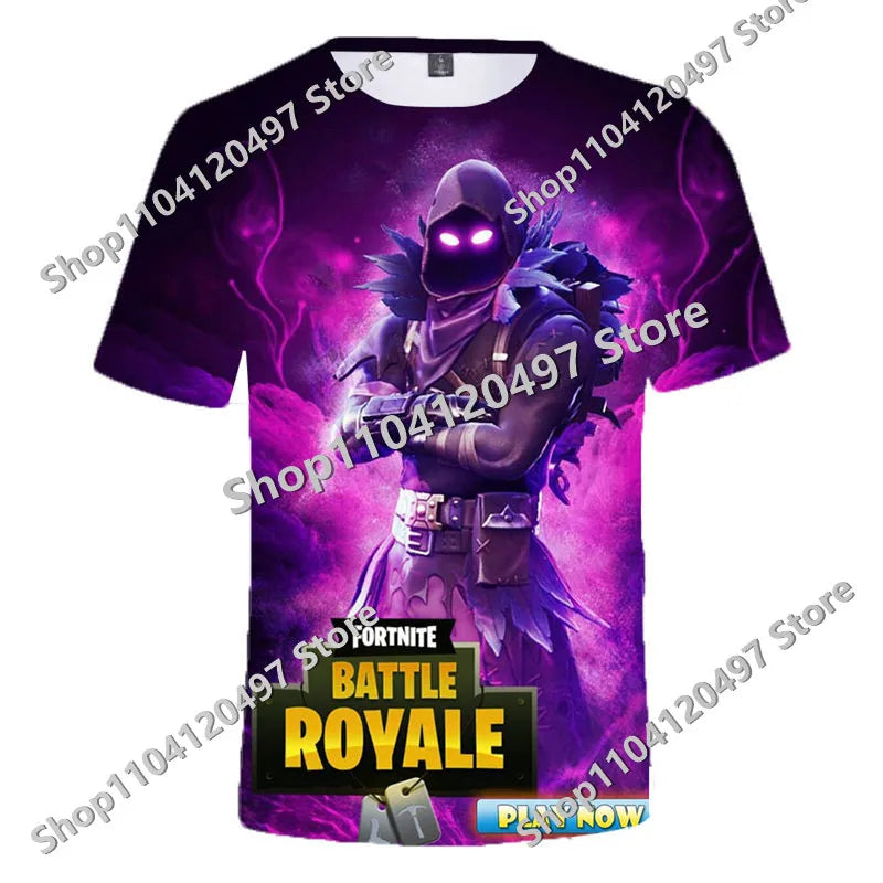 Japán anime Fortnite nyári póló férfiaknak és nőknek, Battle Royale, rövid ujjú, hétköznapi, kényelmes, laza Harajuku streetwear