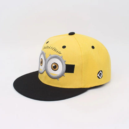 MINIONS flat-brimmed hip-hop hat Cartoon Despicable Me fashion baseball cap adjustable sun hat for boys in summer Gift