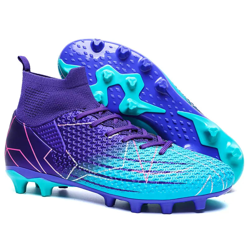 Nouvelles chaussures de Football professionnelles haut en cuir d'herbe artificielle jeunes étudiants chaussures de Football d'entraînement pour hommes et femmes sport