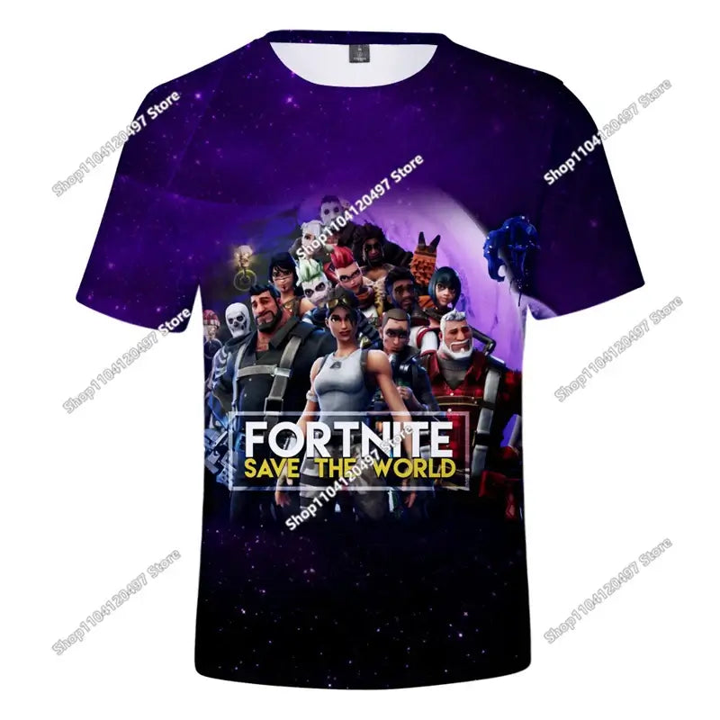 Battle Royale 3D Fortnite T-shirt Tees Men and Women Boys Girls Victory Cartoon Tops Teen Clothes Kids Hero Game Tees Tops