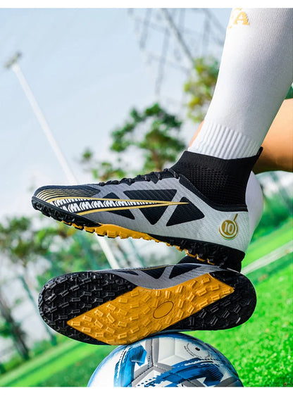 TaoBo grande taille 46 chaussettes à Tube haut chaussures de Football enfant femmes taille 33 34 baskets de Football crampons formation Sport chaussures de gazon à pointes