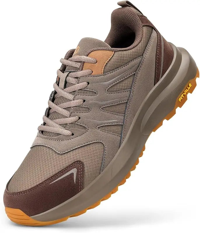 FitVille extra brede sneakers voor heren, wandel- en loopschoenen, brede neus, lichtgewicht hardloopschoen voor platvoeten met steun voor de voetboog