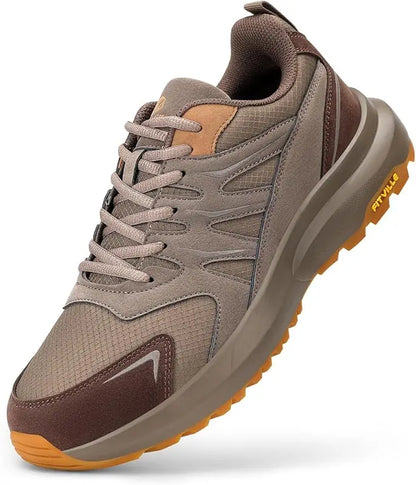 FitVille extra brede sneakers voor heren, wandel- en loopschoenen, brede neus, lichtgewicht hardloopschoen voor platvoeten met steun voor de voetboog