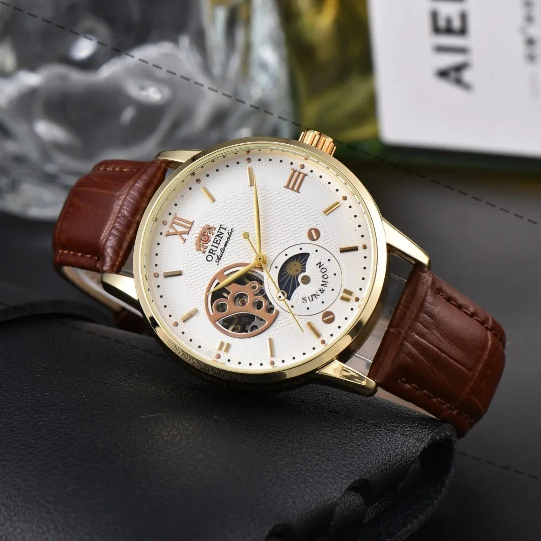 118A StoreOrient Series Sports Sun, Moon, and Stars Skeleton Mechanical Men's Sports Watch Full Functionality World Time