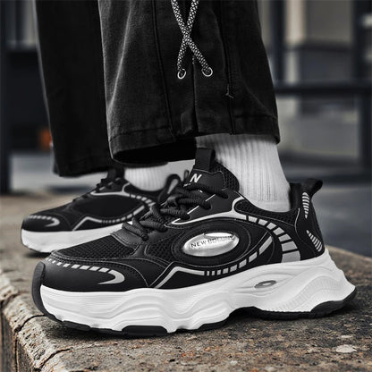 Herren-Sportschuhe – Neu, aus Mesh, atmungsaktiv, mit dicker Sohle, höhenverstellend, strapazierfähig, für den täglichen Weg zur Arbeit, vielseitig einsetzbare Freizeit-Sneaker