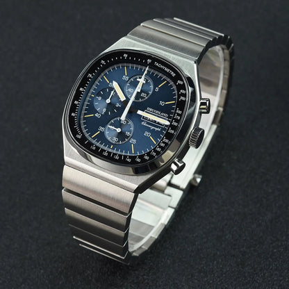 Hruodland new 2025 new 0S00 retro men's quartz chronograph sapphire stainless steel waterproof 5Bar luminous C3 reloj hombre