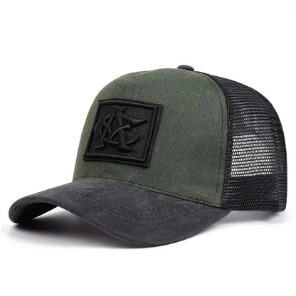 Eenvoudige, modieuze, ademende mesh-pet met 'CA'-borduursel, hiphop-pet, pet voor dagelijks gebruik en vrije tijd, decoratieve pet, unisex baseballpet