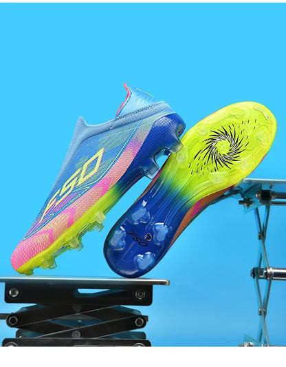 Nouvelles chaussures de football pour hommes, idéales pour les matchs en salle, chaussures de football légères et très vendues, crampons de haute qualité pour terrain en herbe, baskets mi-hautes antidérapantes pour l'ex