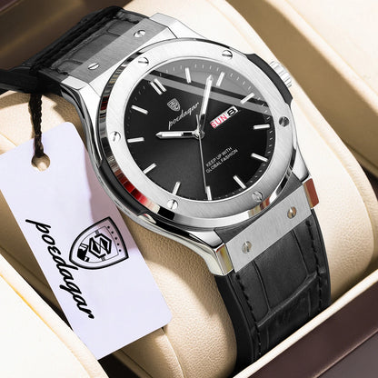 Relógio para homem POEDAGAR – Modelo original, estilo profissional, à prova de água, bracelete em silicone, indicação da data e do dia, movimento de quartzo, relógio de luxo na moda.